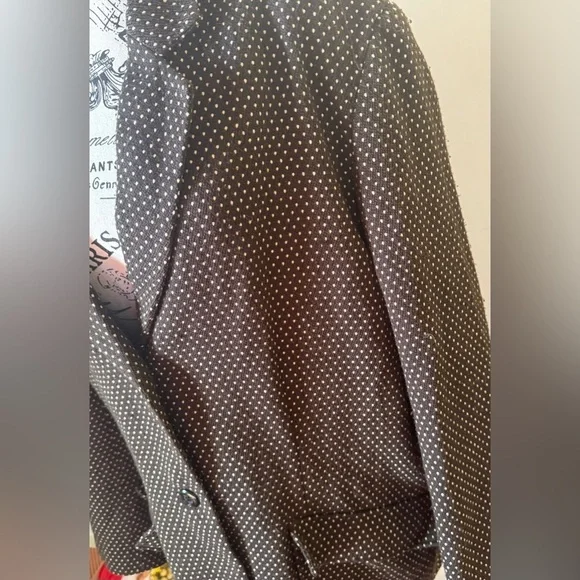 Vintage Newport News Brown Cream Polkadot Blazer Women’s 22W Acrylic Business - Picture 2 of 6